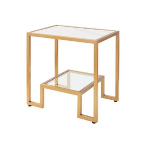 Podium Marble Side Table, Gold