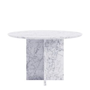 Giovanni Round Marble Dining Table, Cross Leg